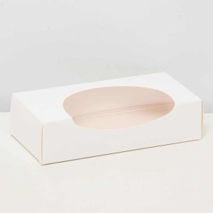 Коробка подарочная с окном Белая - 20*10*5 см