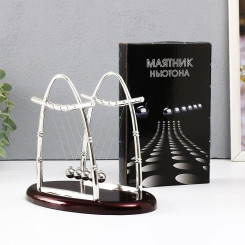 Маятник настольный антистресс Шары Ньютона Колыбель техно  овал - 10,5*18*13,5 см