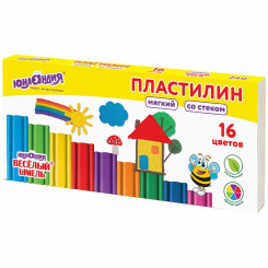 Пластилин Юнландия Веселый шмель со стеком - 16 цветов - 240 г