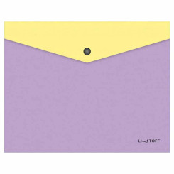 Папка-конверт Эксмо Colour Duet No 2 на кнопке - А5 - 180 мкм - Сиренево-желтая
