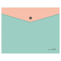 Папка-конверт Эксмо Colour Duet No 1 на кнопке - А5 - 180 мкм - Бежево-зеленая