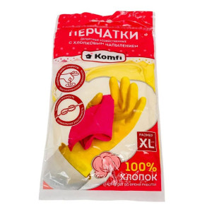 Перчатки резиновые Komfi - XL размер - Желтые