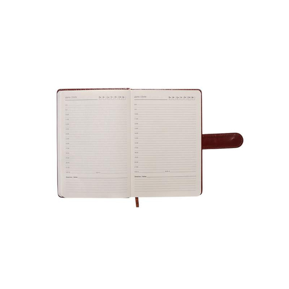 Набор ежедневник недатированный с ручкой - 112 листов - А5 - Коричневый Набор ежедневник недатированный с ручкой - 112 листов - А5 - Коричневый