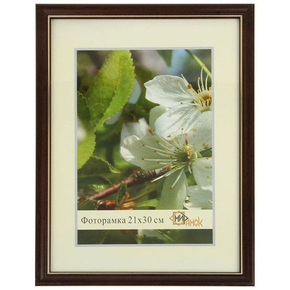 Фоторамка - 21*30 см - Темный орех с позолотой Фоторамка - 21*30 см - Темный орех с позолотой