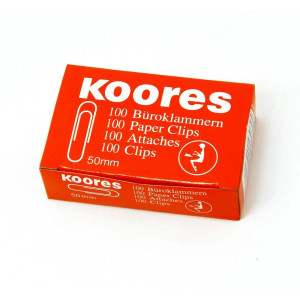 Скрепки никелированные гофрированные Koores - 50  мм - Овальные - 50 шт