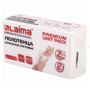 Полотенца бумажные Laima Premium Unit Pack H2- Z-сложение - 200шт - Белые