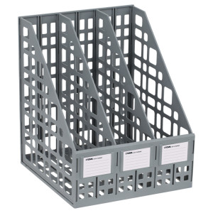 Лоток вертикальный Стамм - 3 отделения - Пластик - Серый
