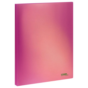 Папка с боковым зажимом Стамм Сияние - 17 мм - А4 - 700 мкм - Розовая