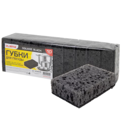 Губки для посуды Laima SQUARE BLACK - 10 шт - 98*66*30 мм