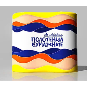 Полотенца бумажные в рулоне Альбертин - 2 рулона - Цветные