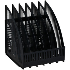 Лоток вертикальный Стамм Line - 6 отделений - Пластик - Чёрный