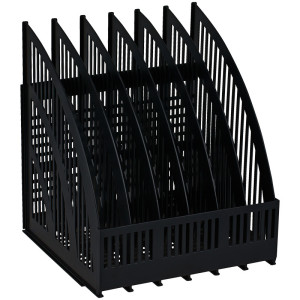 Лоток вертикальный Стамм Line - 6 отделений - Пластик - Чёрный