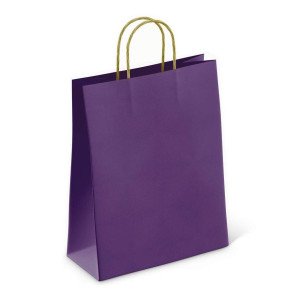 Пакет бумажный Крафт ПЗБМ Dark violet с кручеными ручками - 26*15*35 см