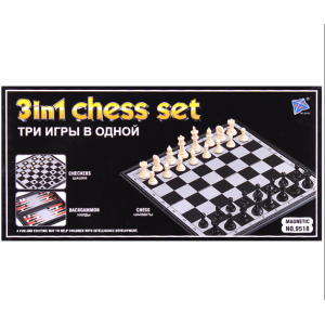 Игра 3 в 1 - Шашки - Шахматы - Нарды - 24*24см - магнитные