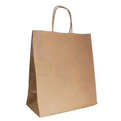 Пакет бумажный Крафт с кручеными ручками - 26*15*35 см