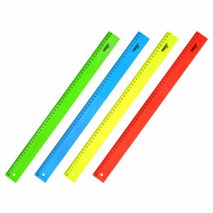Линейка пластиковая Пифагор Neon - 50 см - Ассорти
