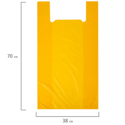 Пакет-майка Laima ПНД - 38+20х70 мм - 25 мкм - 100 шт - Желтый