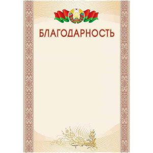 Благодарность с государственной символикой - А4
