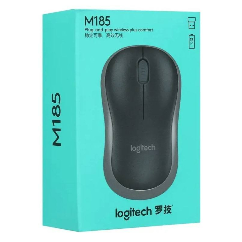 Мышь беспроводная Logitech М185 - Серая Мышь беспроводная Logitech М185 - Серая