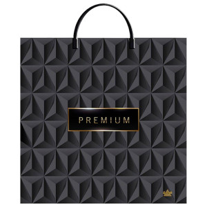 Пакет с пластиковой ручкой Премиум Блэк - 35*36 см - 85 мкм