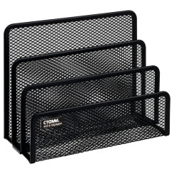 Подставка канцелярская Стамм - 3 отделения - Чёрная