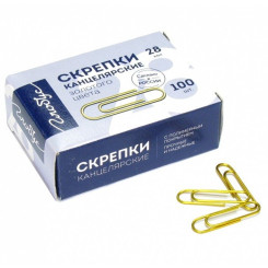 Скрепки золотистые Глобус - 28 мм - 100 штук
