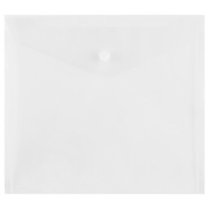 Папка-конверт Стамм на кнопке - 150 мкм - А5 - Прозрачная