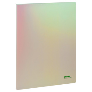 Папка пластиковая Стамм Сияние - 40 файлов - 700 мкм - Белая