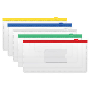 Папка-конверт Стамм на молнии - 120 мкм - 255*130 мм - Ассорти