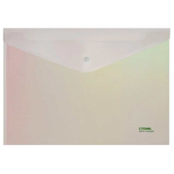 Папка-конверт Стамм Сияние на кнопке - 180 мкм - А4 - Белая