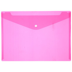 Папка-конверт на кнопке 309 - 160 мкм - А4 - Розовая