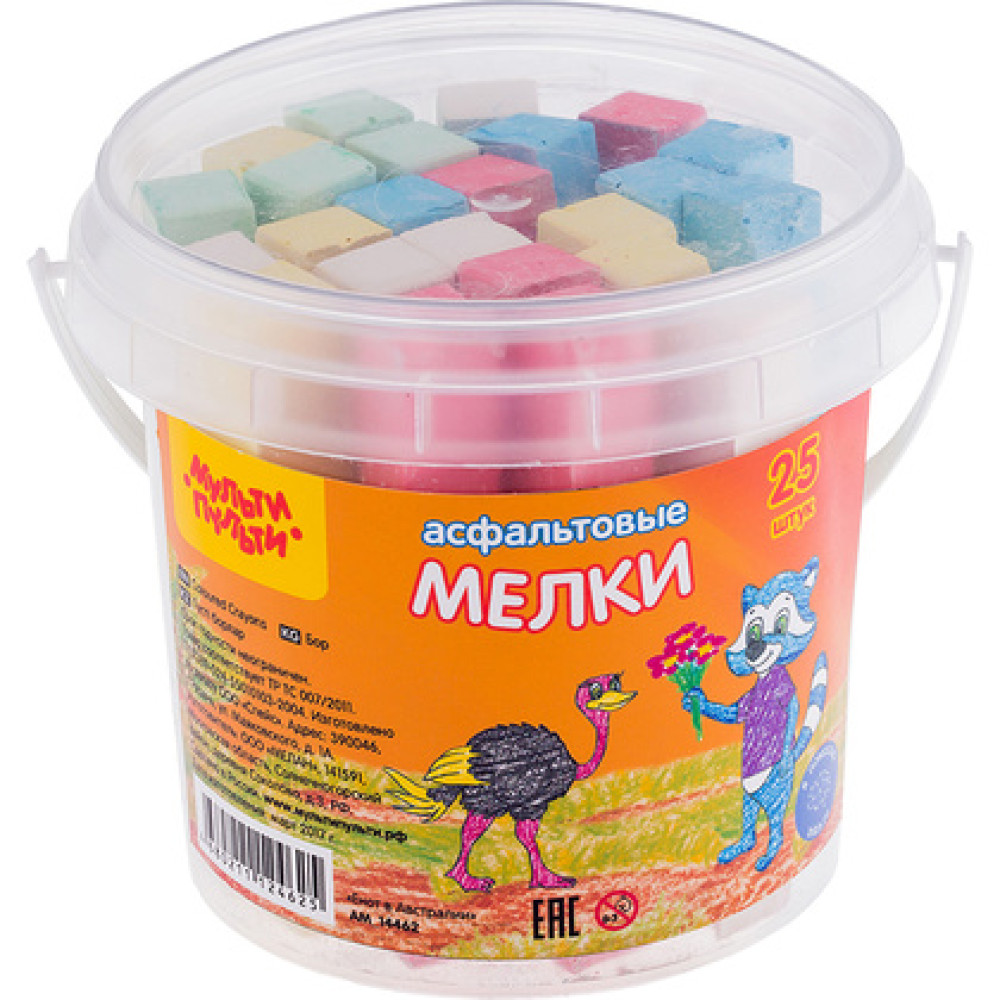 Мелки Енот в Австралии - 25 штук - в ведерке - 5 цветов Мелки Енот в Австралии - 25 штук - в ведерке - 5 цветов