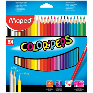 Карандаши Color Peps - 24 цвета - Трехгранные - Заточенные