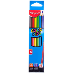 Карандаши Maped Color Peps - 6 цветов - заточенные, 3-гранные