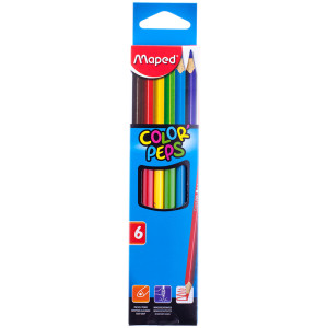 Карандаши Maped Color Peps - 6 цветов - заточенные, 3-гранные