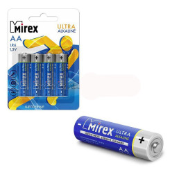 Батарейка алкалиновая Mirex - АА - 1,5 V - LR6 - 4 шт Батарейка алкалиновая Mirex - АА - 1,5 V - LR6 - 4 шт