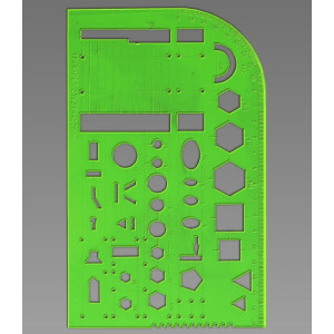 Трафарет студенческий Стамм ТТ81 - Линейка 15 см - Транспортир 90°