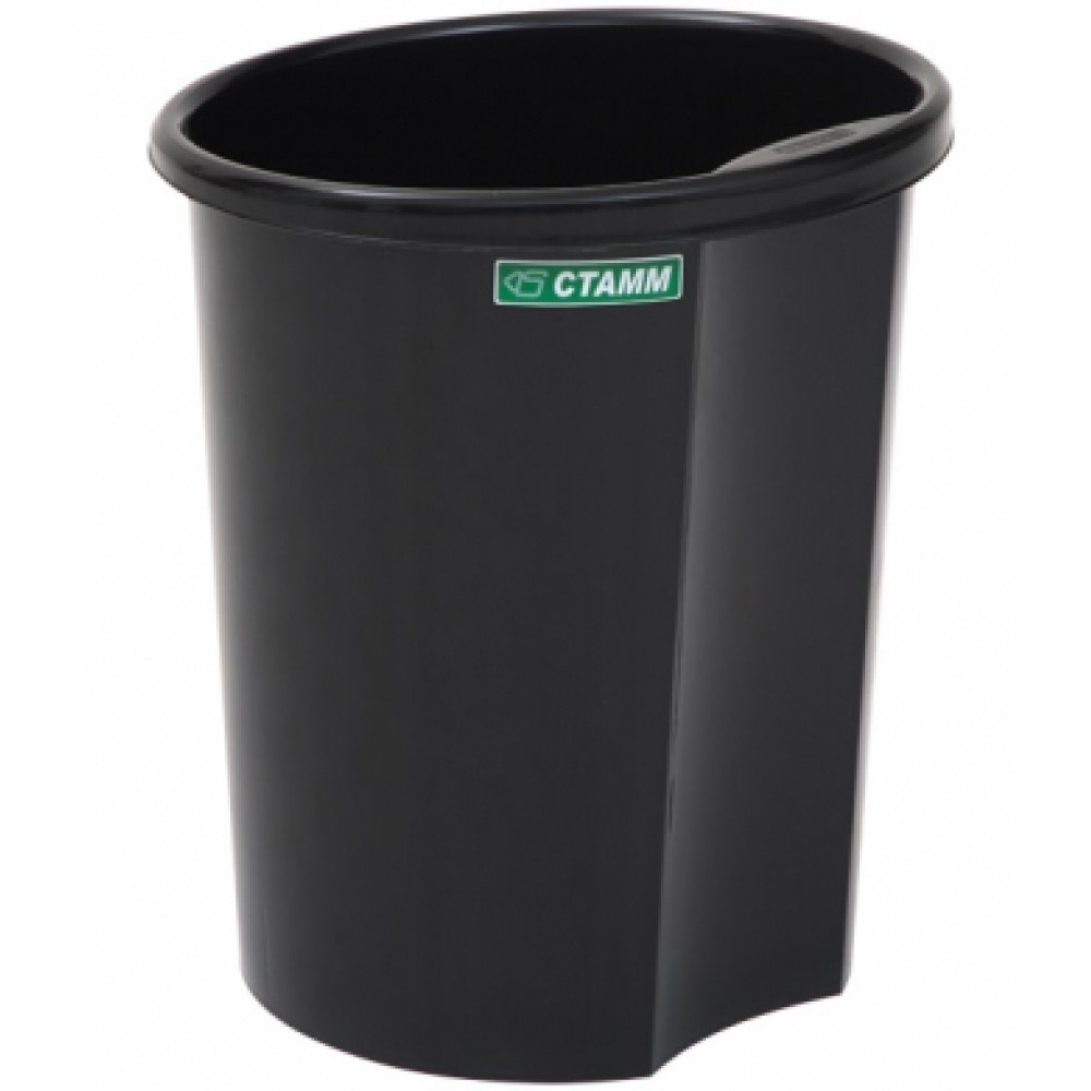 Корзина для бумаг Стамм - 12 л - черная Корзина для бумаг Стамм - 12 л - черная