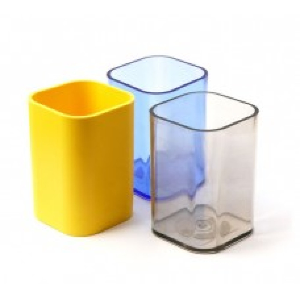 Карандашница прозрачная - Дымчатая - 7*7*10 см Карандашница прозрачная - Дымчатая - 7*7*10 см