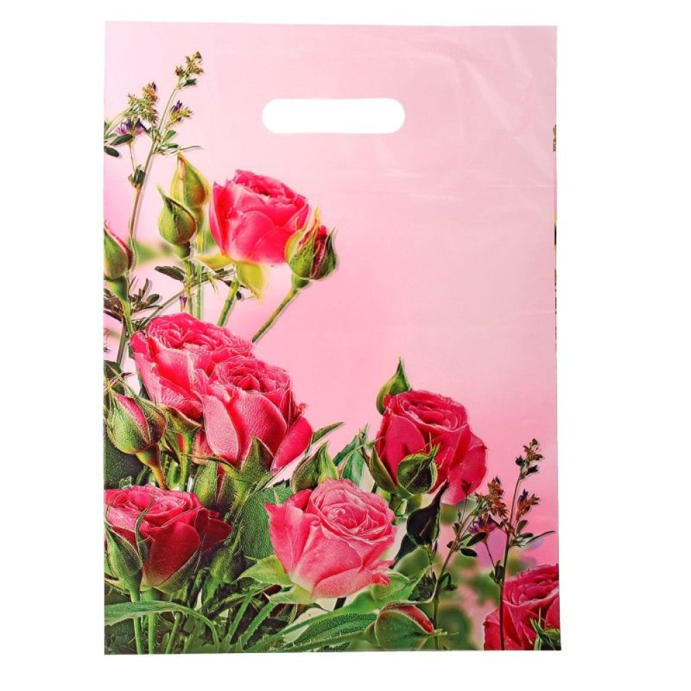 Пакет с прорезной ручкой Нежный букет - 30*40 см Пакет с прорезной ручкой Нежный букет - 30*40 см