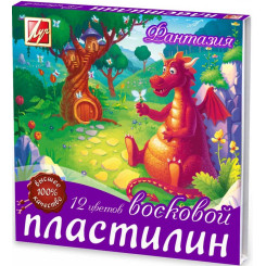 Пластилин восковой Фантазия - 12 цветов - 210 г