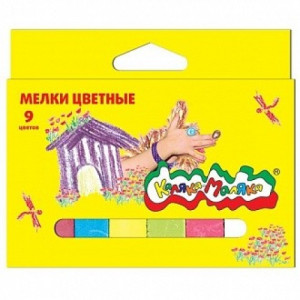 Мелки для асфальта  Каляка-Маляка - 9 цветов