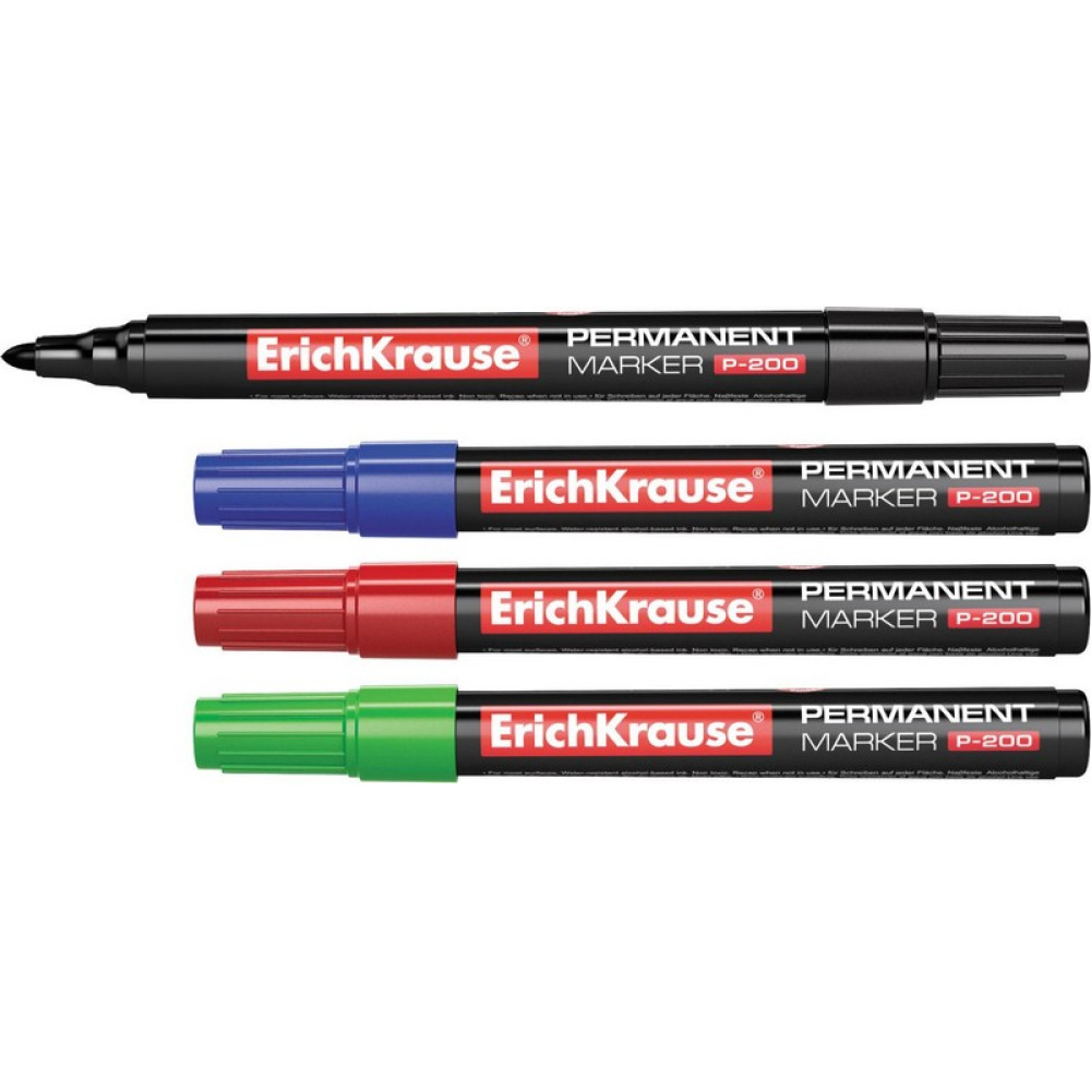 Маркер Erich Krause - перманентный - черный - 1.5 мм Маркер Erich Krause - перманентный - черный - 1.5 мм