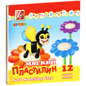Пластилин Луч Кроха - 198 г - 12 цветов - Со стеком