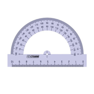 Транспортир пластиковый 10 см - Тонированный