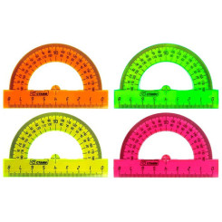 Транспортир пластиковый - 8 см - Прозрачный флюоресцентный Транспортир пластиковый - 8 см - Прозрачный флюоресцентный