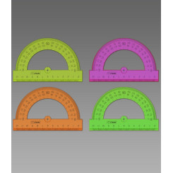 Транспортир пластиковый 10 см - Флуоресцентный Транспортир пластиковый 10 см - Флуоресцентный