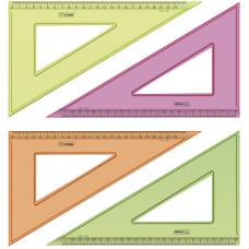 Треугольник Стамм - 30 градусов - 23 см - Прозрачный - Флуоресцентный