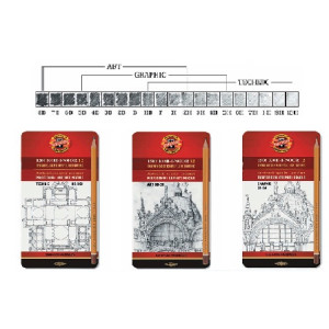 Набор карандашей Koh-i-Noor 1500 - 5В-5Н - 12 штук