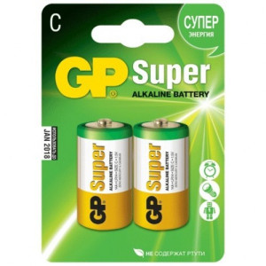Батарейки алкалиновые GP Super LR14 14A - C - 1,5В - 2 штуки